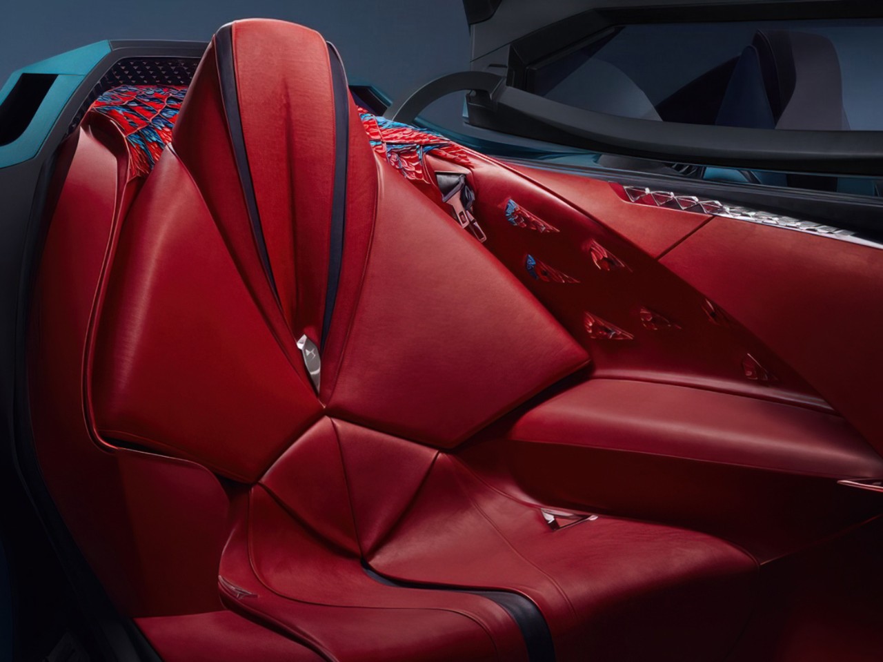 DS X E-TENSE feather star motif seat